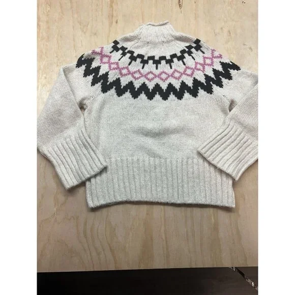 Sanctuary Women’s Tis the Season Fair Isle Mock Neck Sweater Sz XS Oversized - Picture 4 of 8